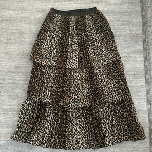 Topshop Cheetah Print Tiered Skirt